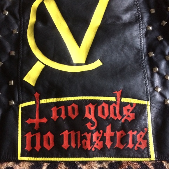 Punk Pleather Motorcycle Jacket - Picture 2 of 7